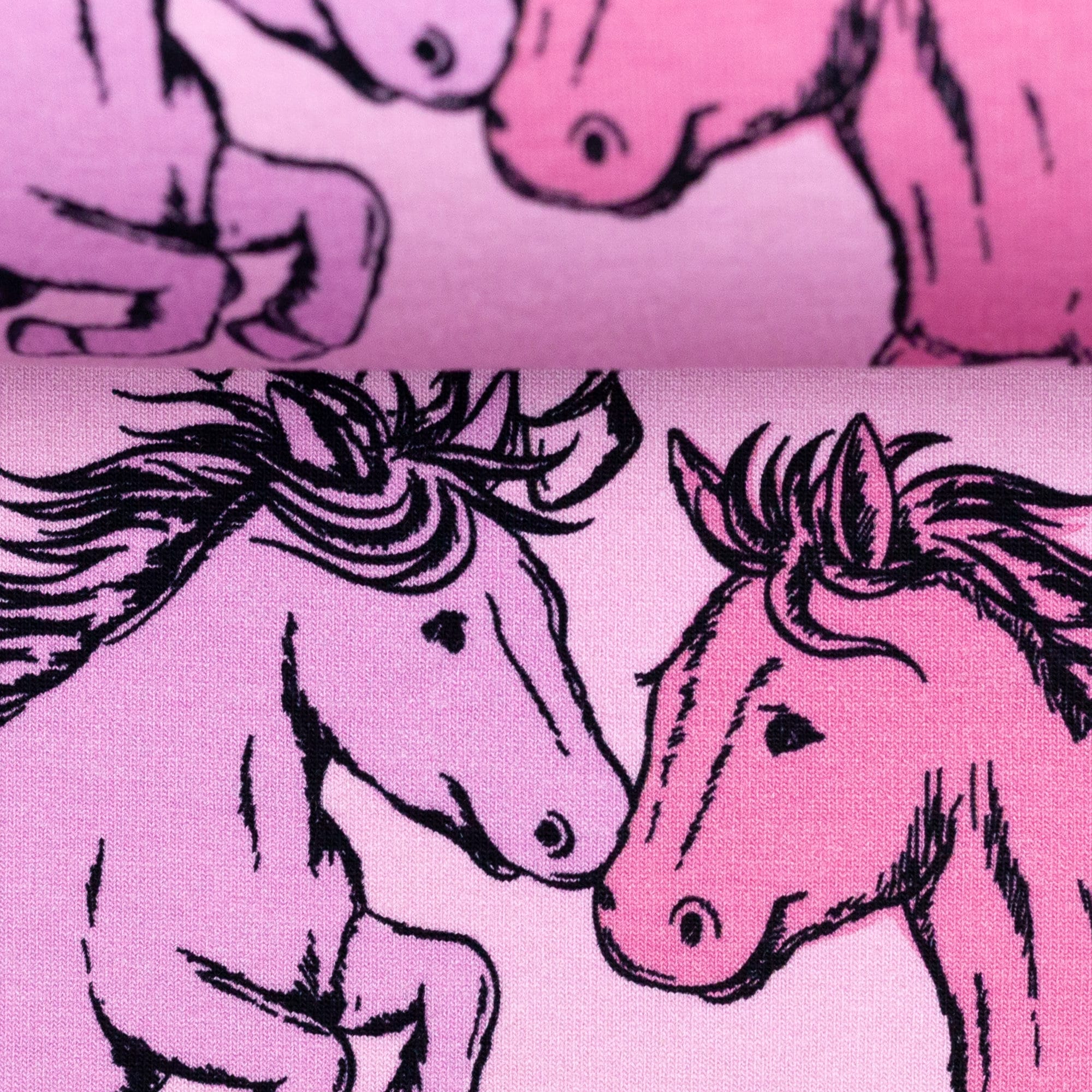 Stoff Panel Horse Love Stoff Baumwolle Pferd French Terry