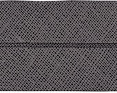 VENO Baumwoll-Schrägband, anthrazit, gefalzt 60/30, Breite 3 cm, von 6 cm auf 3 cm vorgefalzt