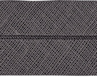 VENO cotton slanted ribbon, anthracite, folded 60/30, width 3 cm, pre-folded from 6 cm to 3 cm