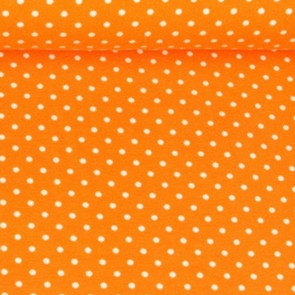 Jersey, Verena 424, orange, weiße Punkte 3mm