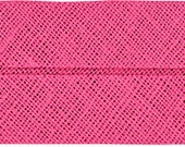 VENO cotton slanted ribbon, dark pink, folded 40/20, width 2 cm, pre-folded from 4 cm to 2 cm