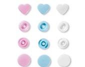 Druckknopf Color Snaps, Prym Love, Herz, Kunststoff, 12,4mm, pastell
