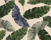 Dekostoff, Canvas, Emilia, Blätter, Palmen leinenoptik
