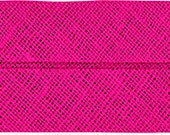 VENO cotton slanted ribbon, light pink, folded 40/20, width 2 cm, pre-folded from 4 cm to 2 cm