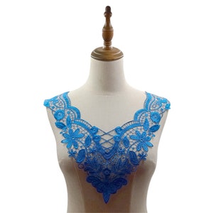 Guipure Applique Collar Embroidery Lace Appliques Patch Sew on Wedding Bridal Dress Costume Design DIY Craft 1 Piece