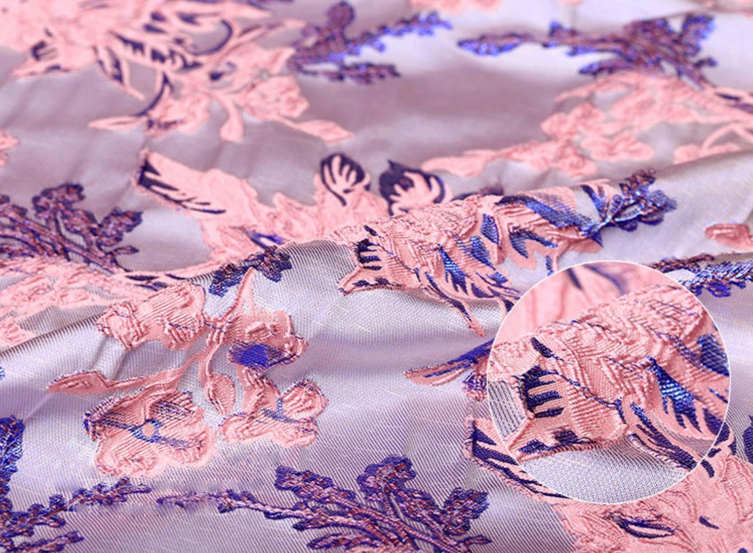 Relief Floral Jacquard Fabric Polyeter Brocade Material for Haute ...