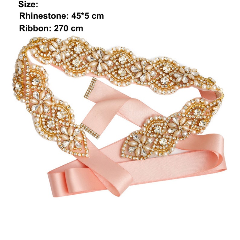 Attractive Wedding/Evening Ribbon Sash With Rhinestone main image 1