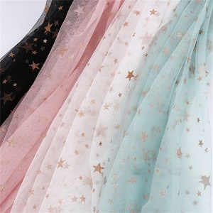 5 Colors Glitter Star Lace Fabric Tulle Lace Mesh for Girl Dress Party Gown Bridal Dress Doll Dress Costume Curtain Craft DIY