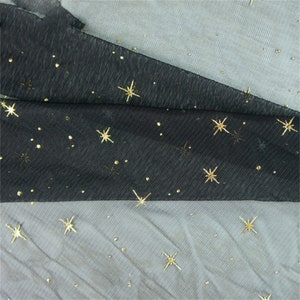Star Lace Fabric Glitter Soft Tulle Starry Sky Lace Mesh for Girl Party Ball Dress Bridal Wedding Dress Veil Costume Curtain Design DIY