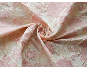 Pink Floral Jacquard Stoff Luxus Brokat Polyeter Material für Haute Couture Kostüm Anzug Bekleidung Vorhang Tasche Design 55 Zoll Breite