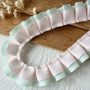 2.5cm Width Pleated Ruffled Lace Trim Double Layer Trim for Stage Dress Decor Girl Dress Prom Dress Doll Making