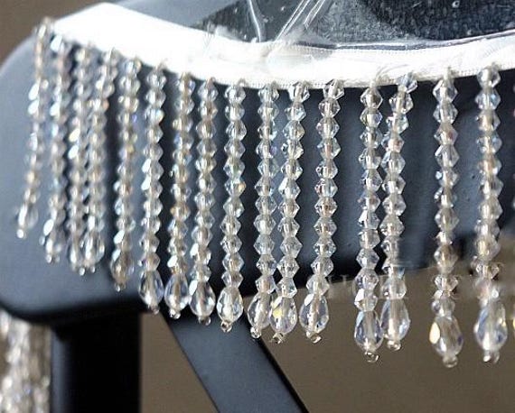 beaded fringe trim for dresses Dangling Beaded Fringe Trim | Multi-Color Beaded Fringe Trim main image 1