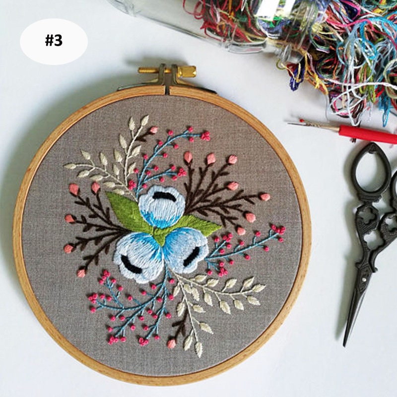 Original Crewel Embroidery Full Kit With Hoop Beginner DIY Etsy