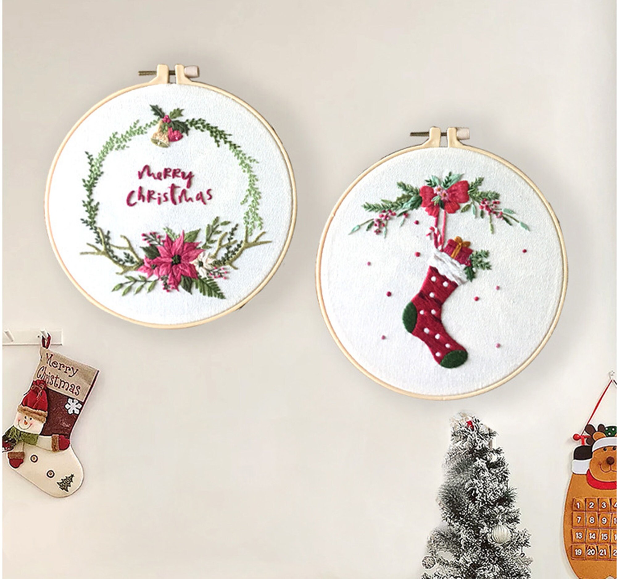 Beginner Embroidery Full Kit With Hoop DIY Craft Kit for Home Etsy