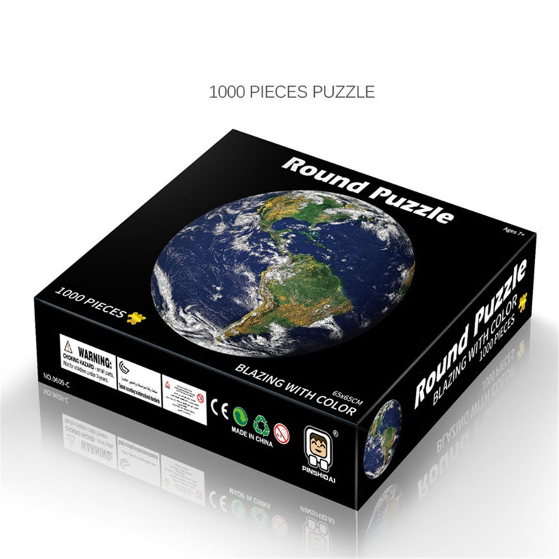 Round Jigsaw Puzzles for Adults Kids Earth 1000 Pieces Fun Etsy