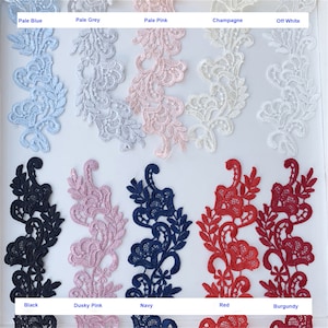 Guipure Lace Applique 3D Flower Embroidery Patch for Bridal Wedding Dress Baby Girl Dress Embellishment DIY Craft 1 Pair