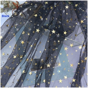 10 Colors Star Print Lace Fabric Tulle Lace Mesh for Girl Princess Dress Party Gown Bridal Dress Doll Dress Curtain Craft