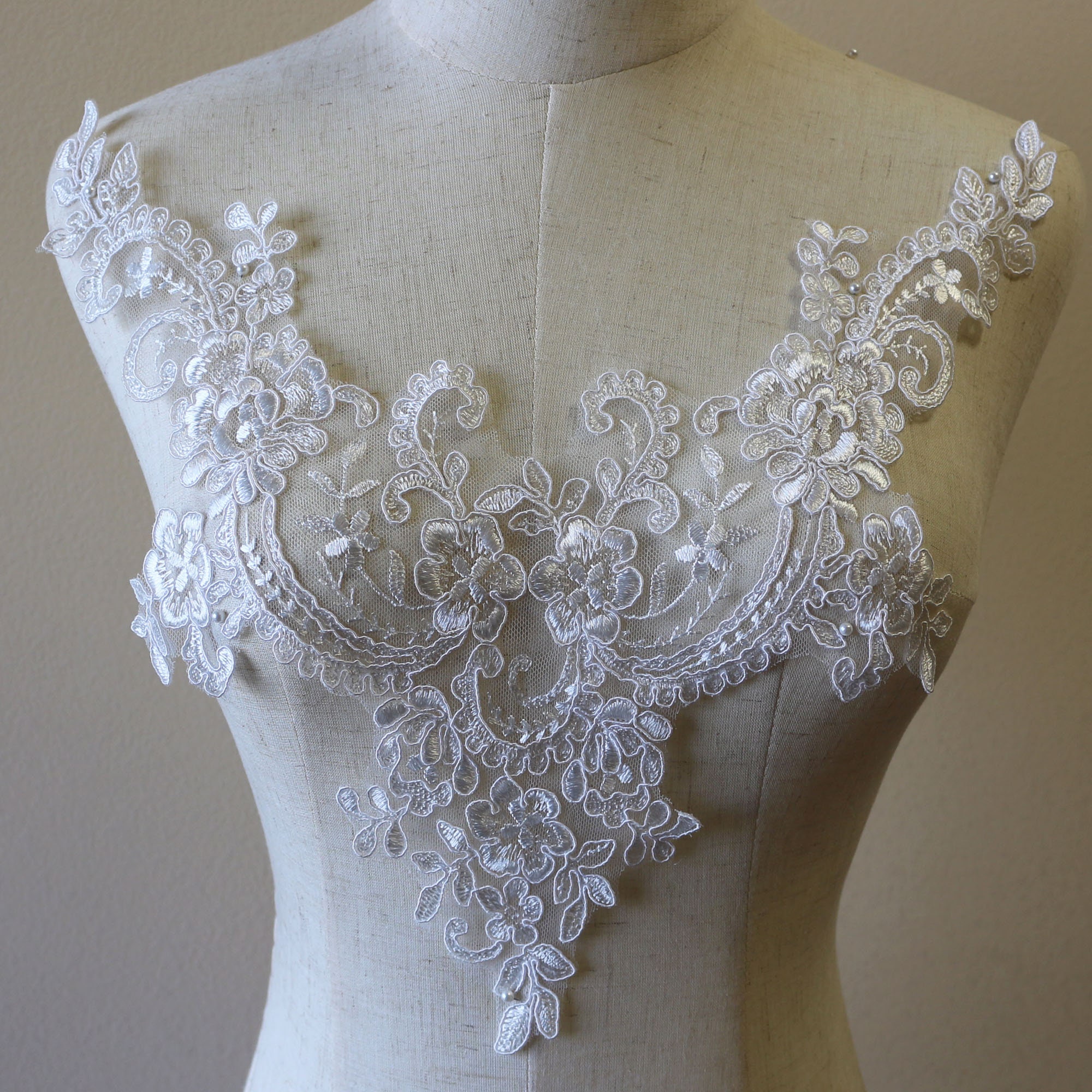 3pc Set Lace Overlay Modesty Panels Cleavage Cover Chemisette 3 Colors...