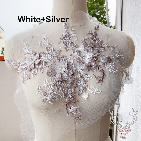 Multi-color Embroidery Lace Applique Motif Floral Patch