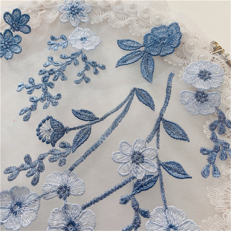 Blue Lace Applique Flower Embroidery Lace Patch for Bridal - Etsy