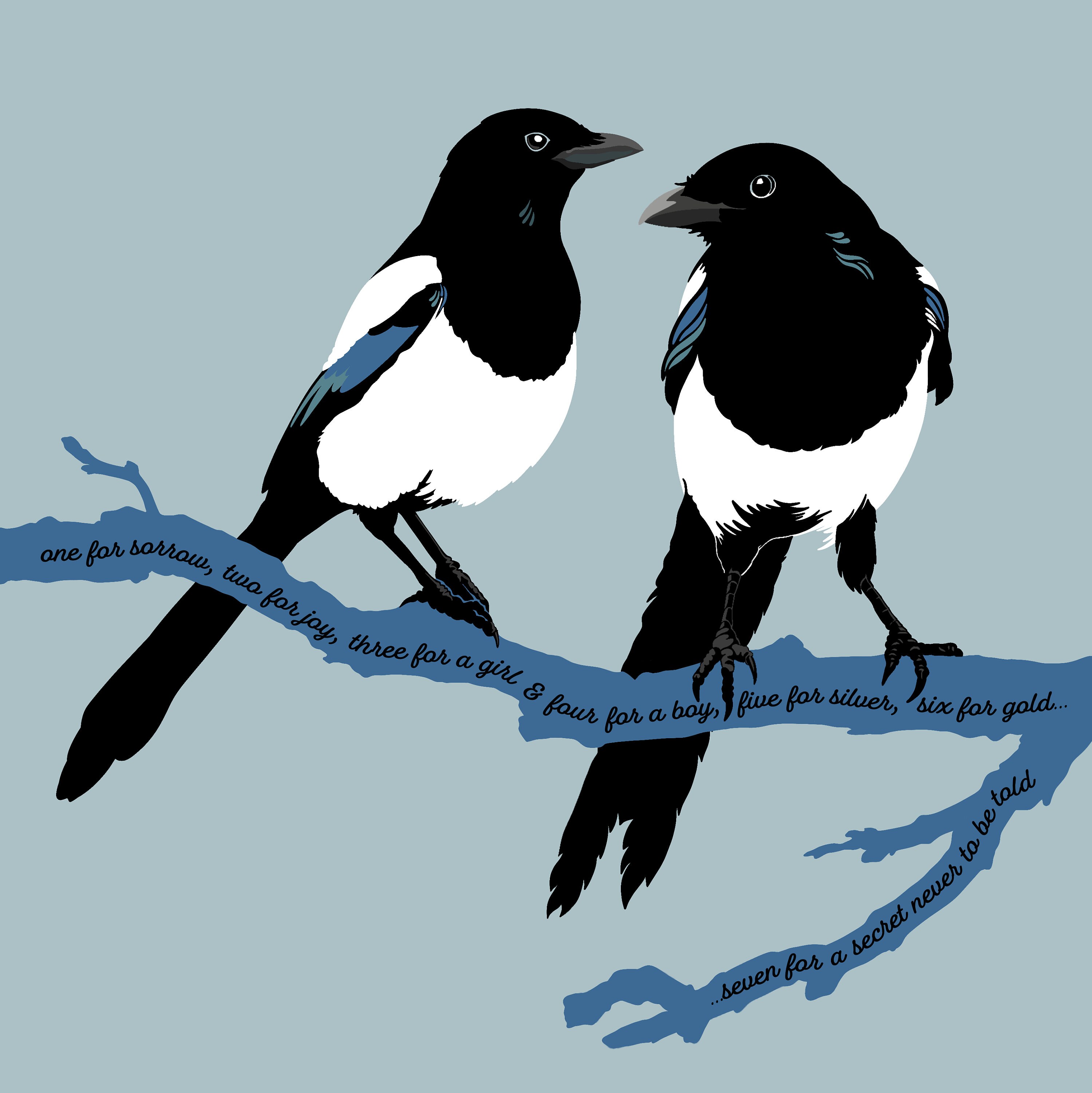 TWO FOR JOY Magpie Illustration. Heavyweight A5 A4 Art Print. Etsy TWO FOR JOY Magpie Illustration. Heavyweight A5 A4 Art Print. Etsy