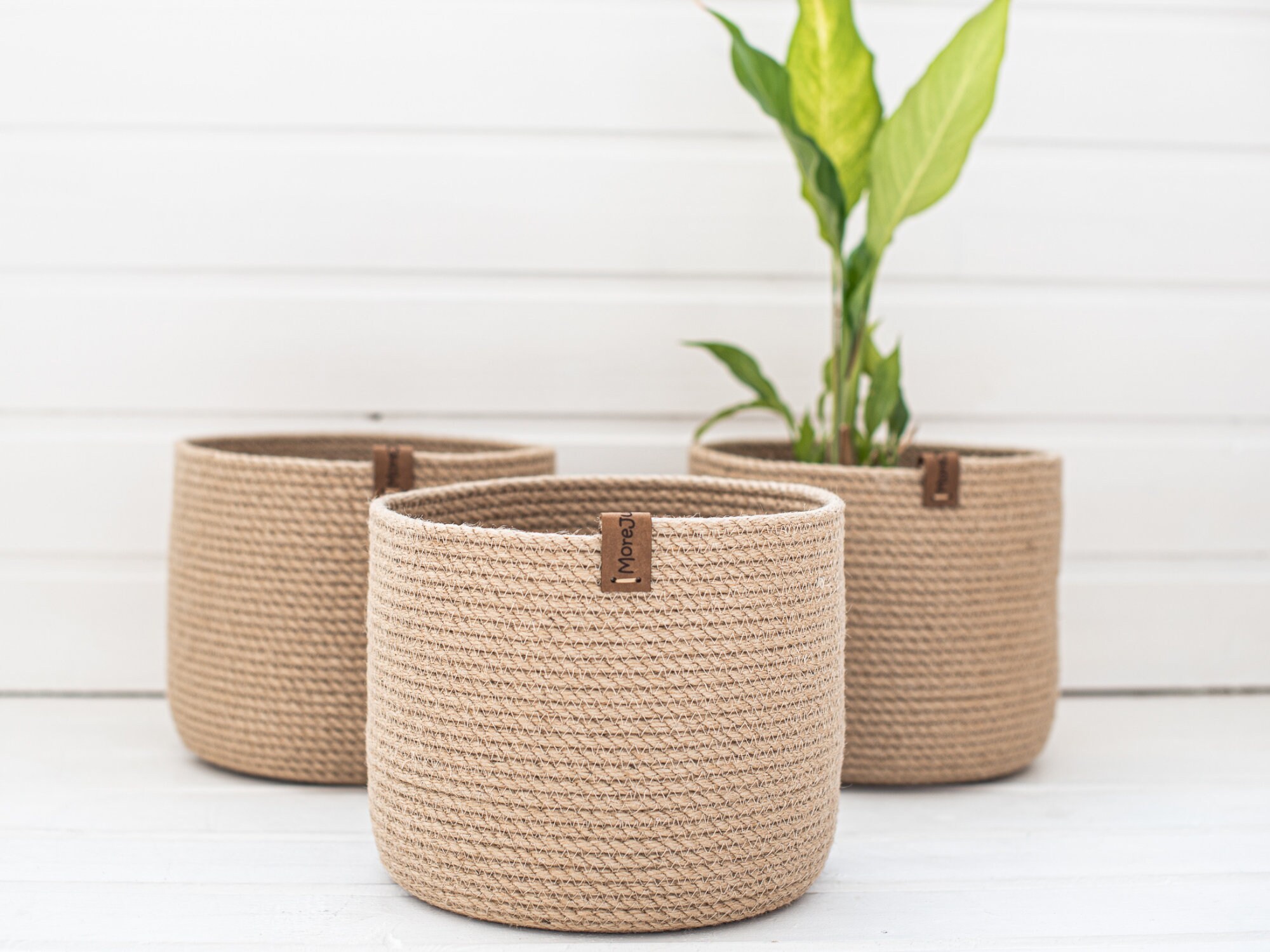 Jute plant pot Etsy