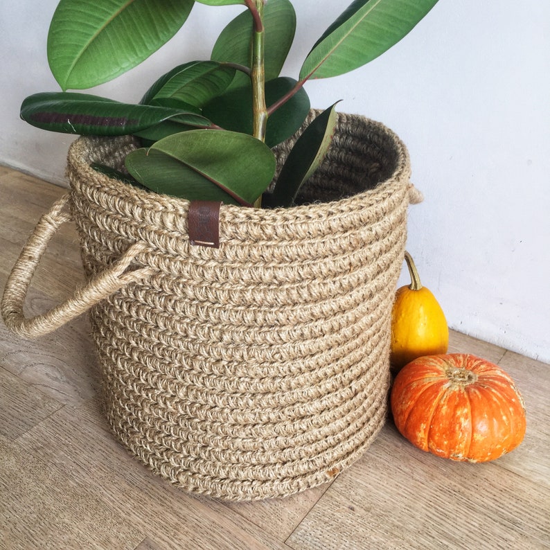Plant jute large basket Etsy