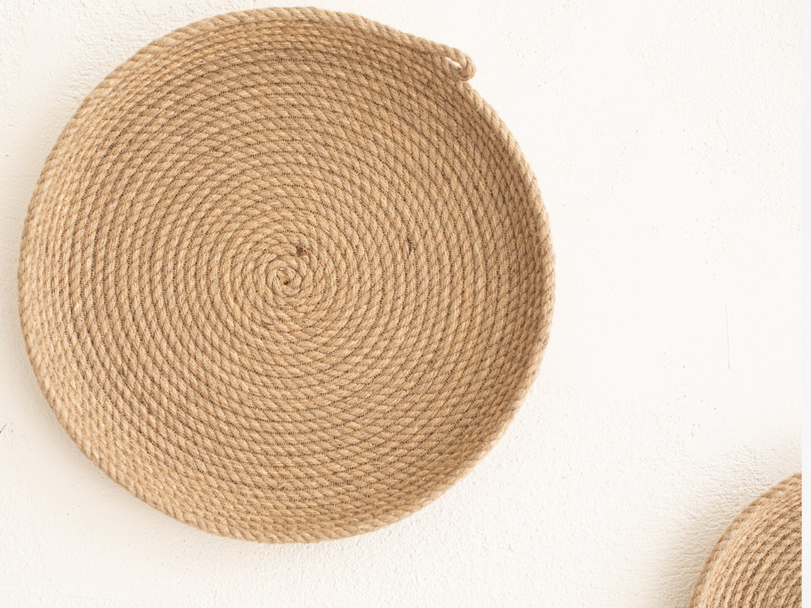 Wall decor jute baskets country home decor Etsy