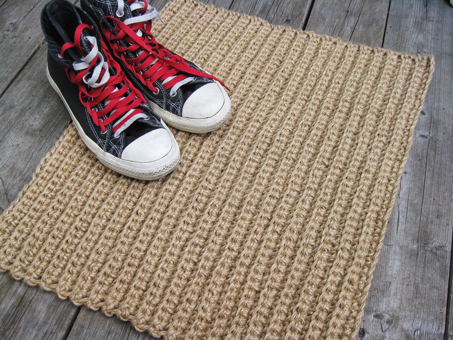 Crochet jute rug braid rug jute doormat Etsy