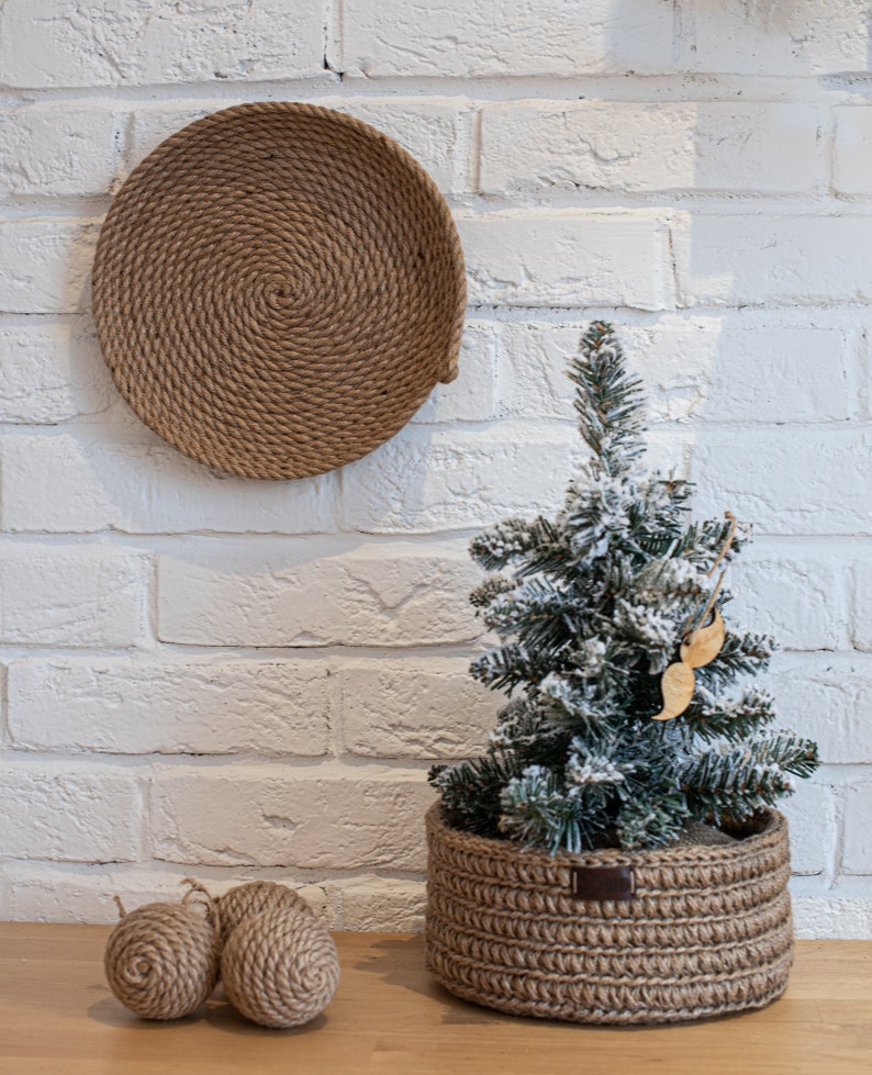 Wall decor jute baskets country home decor Etsy