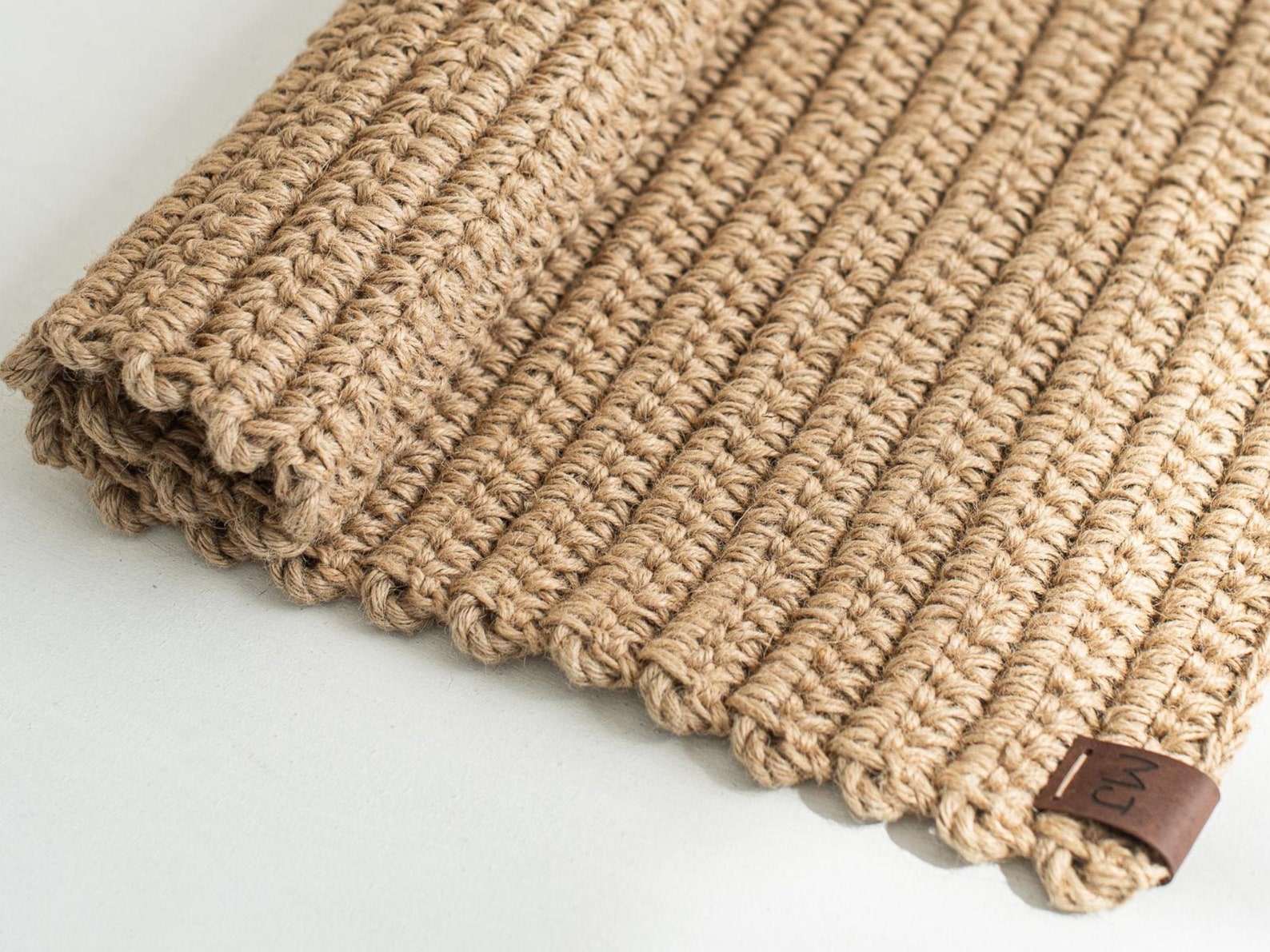 Crochet jute rope rug braid rug jute doormat Etsy