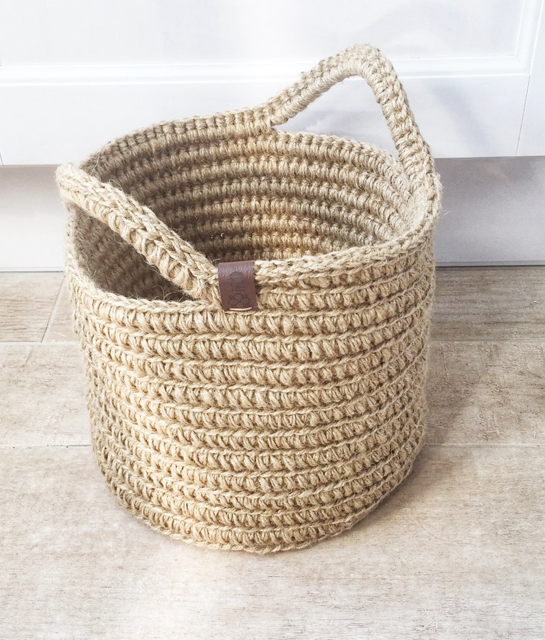 Jute Pot Plant Stand Crochet Jute Basket Panier Osier Etsy