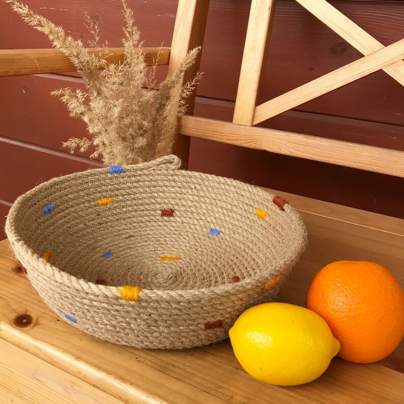 Fruit rope bowl jute rope basket bread basket Etsy