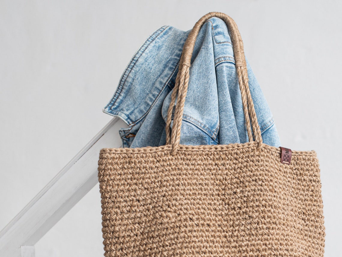 Crochet jute bag market bag Etsy