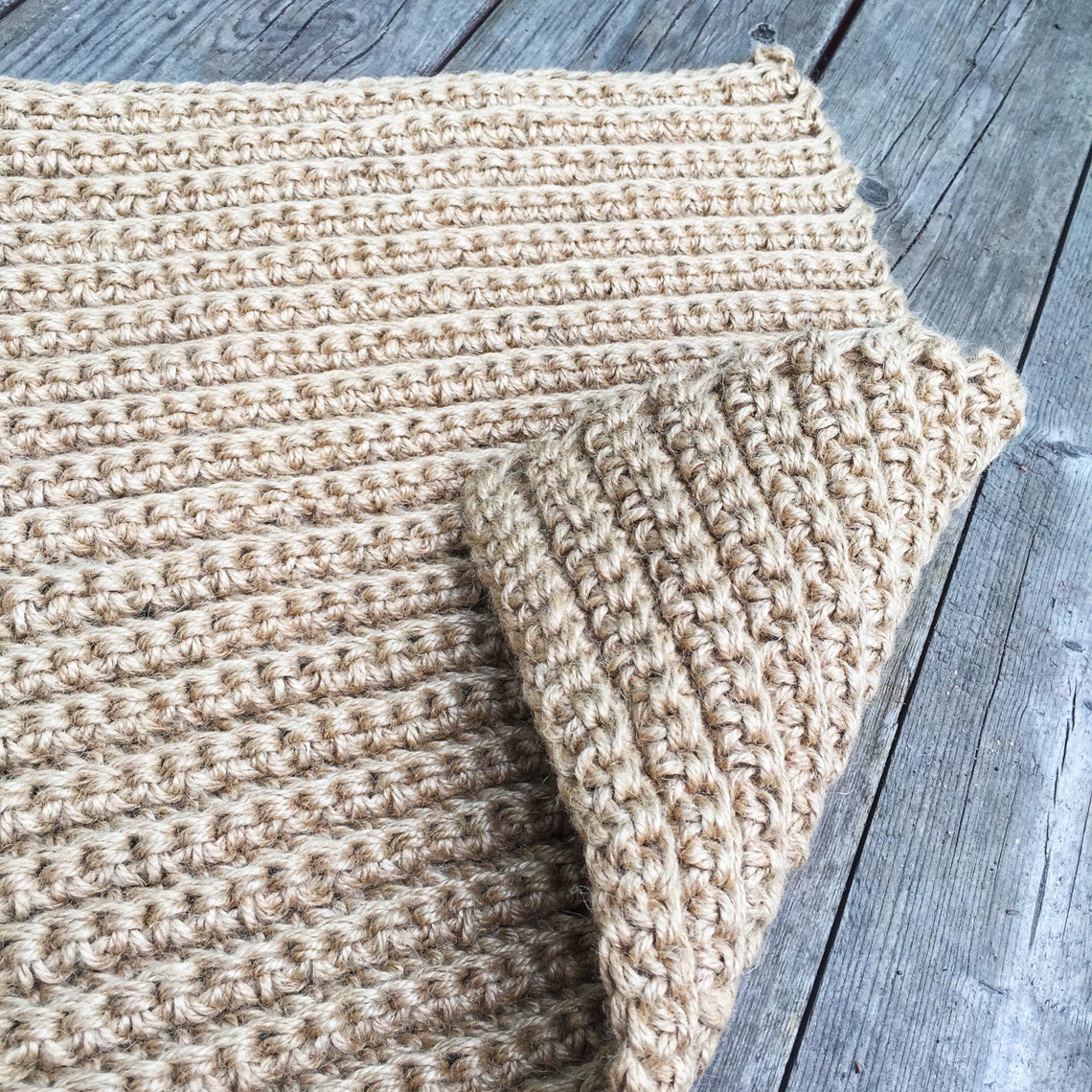 Crochet jute rug braid rug jute doormat Etsy