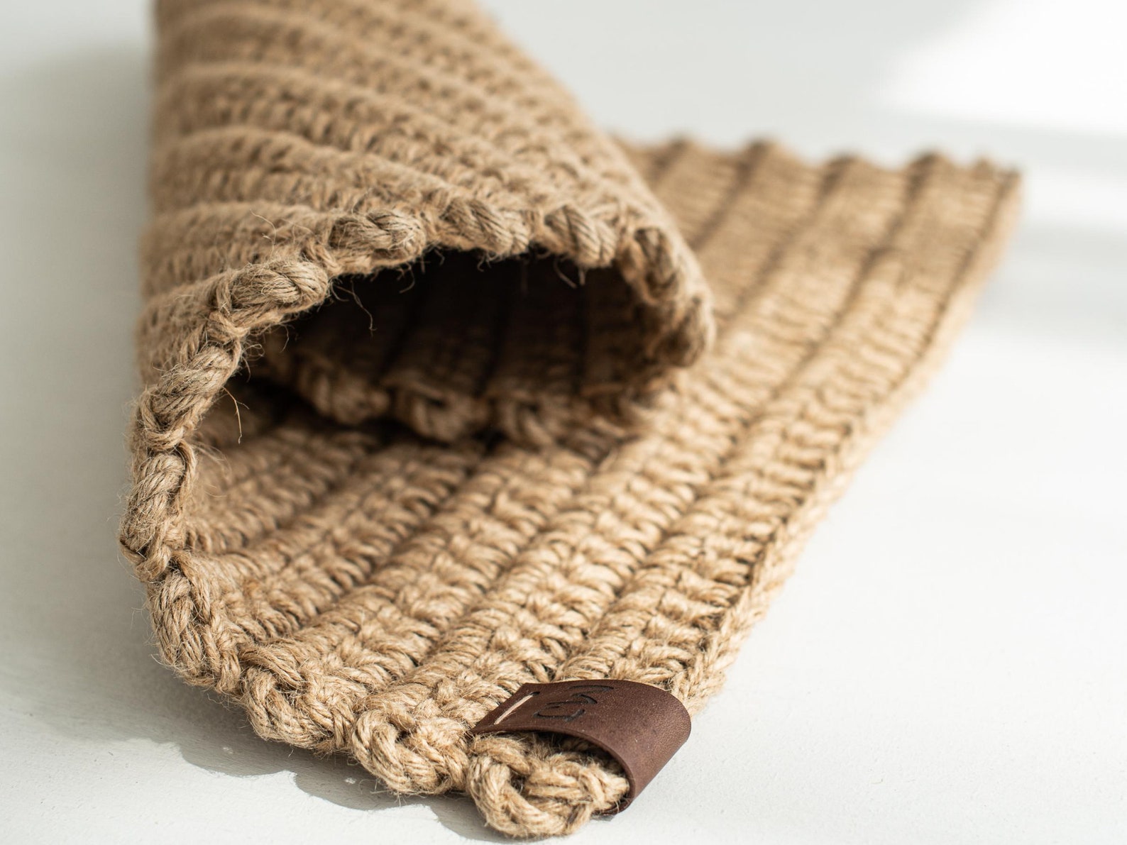 Crochet jute rope rug braid rug jute doormat Etsy