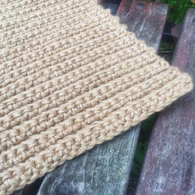 Crochet jute rug braid rug jute doormat Etsy