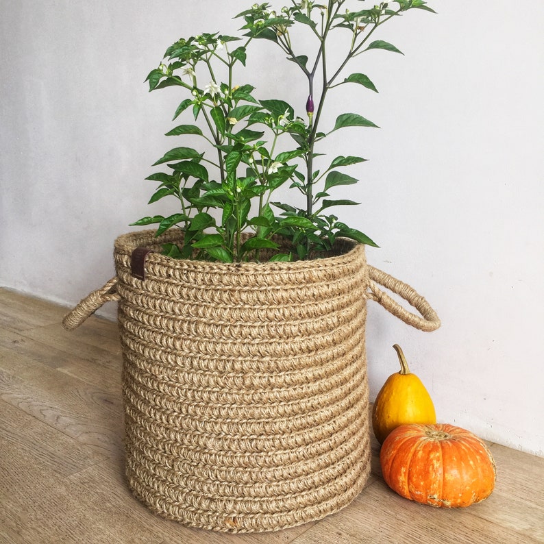 Pflanzen Jute großer Korb | Etsy