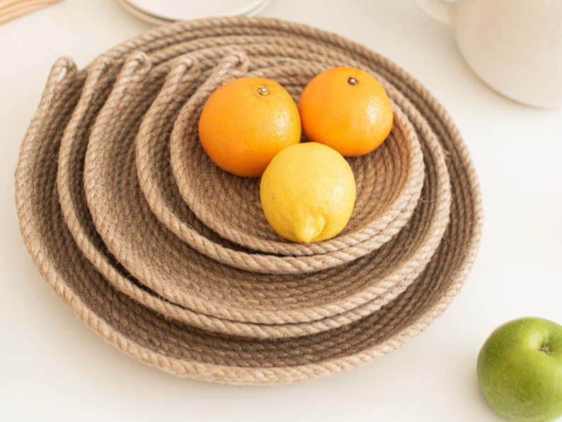 Fruit Rope Bowl Jute Rope Basket Bread Basket | Etsy