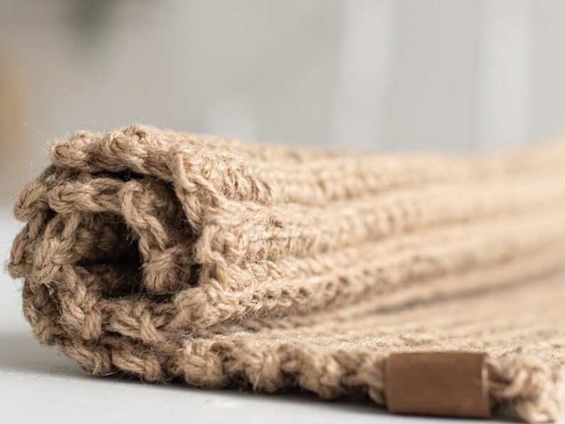 Crochet jute rug braid rug jute doormat Etsy