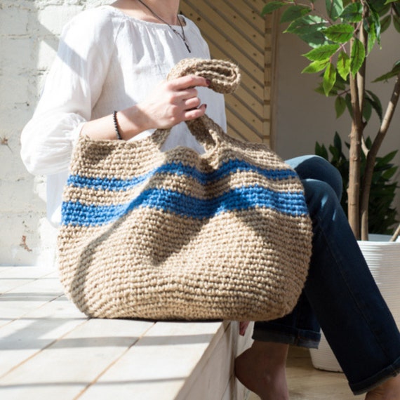 Crochet Market Jute Bag Sac Toile De Jute | Etsy