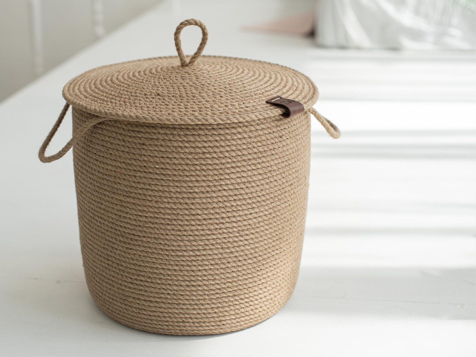 Laundry basket with lid seagrass basket crochet jute Etsy