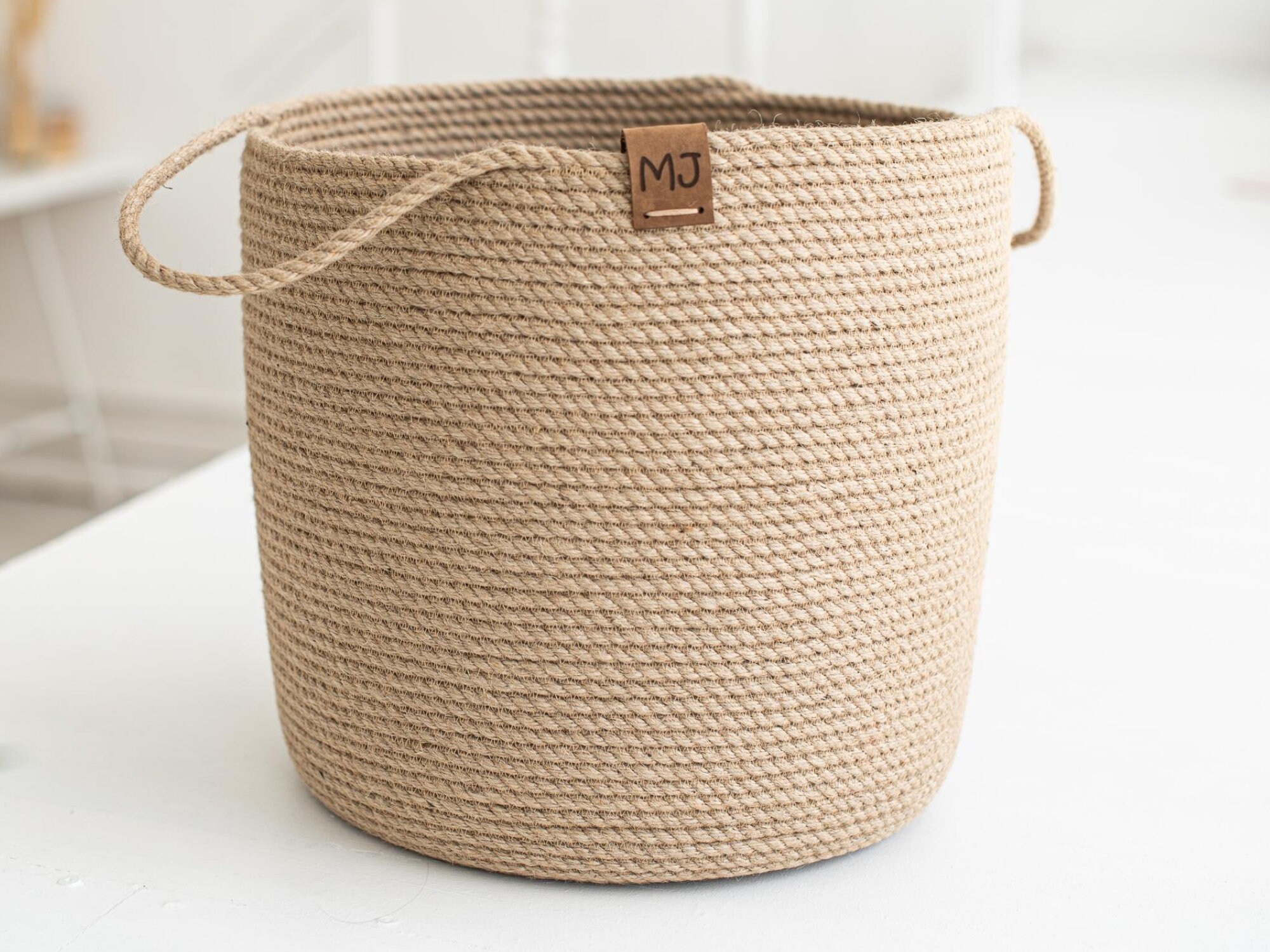 Blanket basket jute rope Etsy