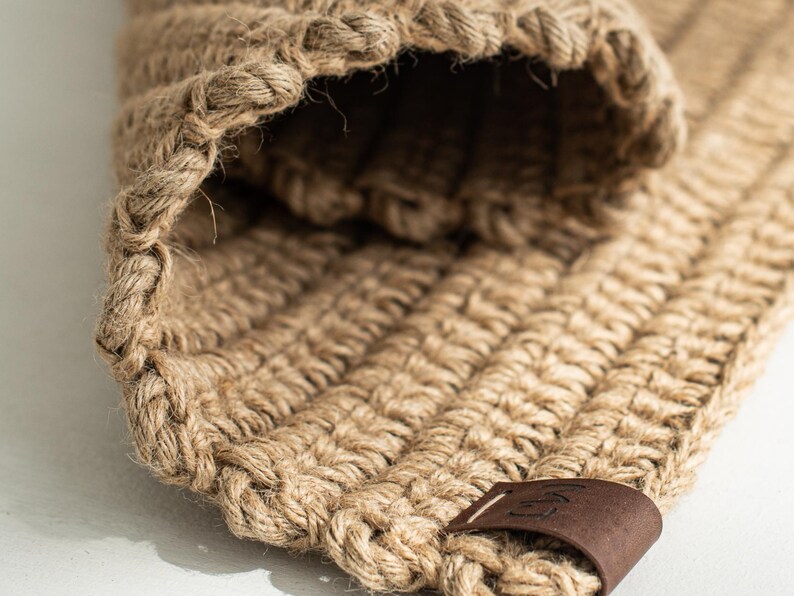 Crochet jute rope rug braid rug jute doormat Etsy