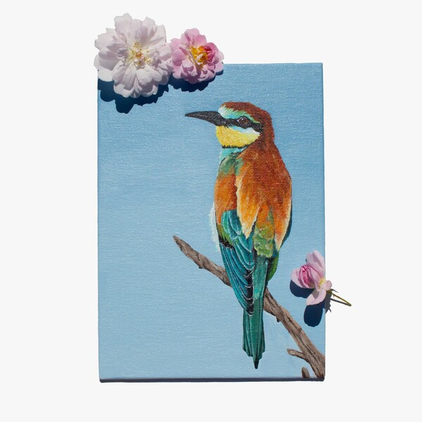 European Bee-eater - Original Art - Acrylic Painting  on a Canvas Panel by Aimee Bowhill