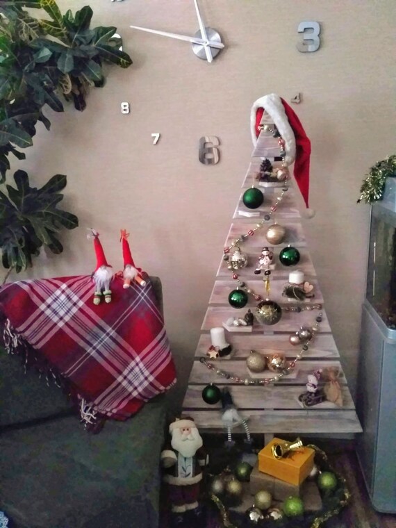 Wooden Christmas tree with shelves/ Folding XMAS ecotree/ Etsy