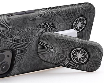 Galactic Republic Beskar Phone Stand Silver Edition - Grip / Kickstand for iPhone Samsung Galaxy Google Pixel Star Holder Desk Stand Wars