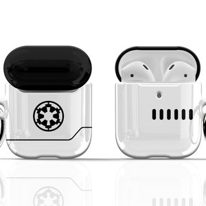 Stormtrooper AirPods Case - For Apple AirPods 1 2, AirPods Pro Air Pod Cover with Metal Carabiner Star Keychain Ring Men Wars