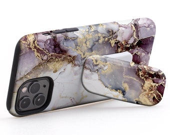 Golden Lavender Marble Phone Grip & Stand - Kickstand for Apple iPhone, Samsung Galaxy, Google Pixel - Cell Phone Holder Desk Phone Stand