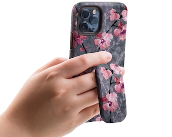 Cherry Blossom Slate Phone Grip & Stand - for Apple iPhone, Samsung Galaxy, Google Pixel etc, Floral Sakura Kickstand Cell Holder Desk Stand